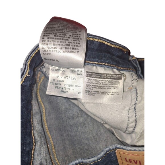 Levis Mid Rise Skinny Jeans Womens 4 Blue Stretch Ankle Dark Wash Ladies Casual - Picture 6 of 6